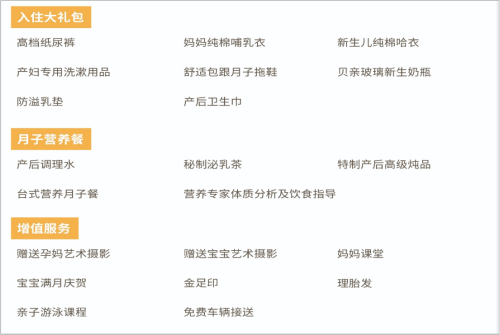 图5-2：部分体察的月子中心多元化服务内容.png